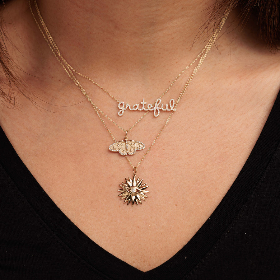 Gold & Diamond Celestial Moth Charm - Sydney Evan Fine Jewelry