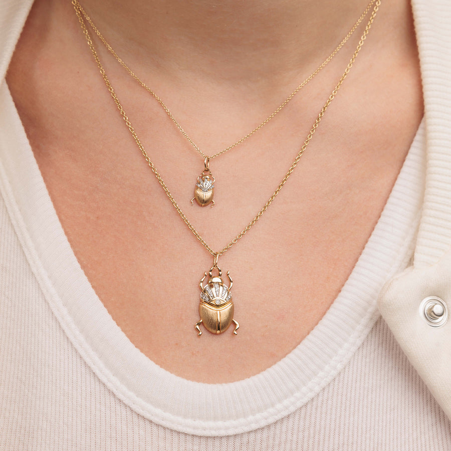 Gold & Diamond Small Scarab Charm - Sydney Evan Fine Jewelry
