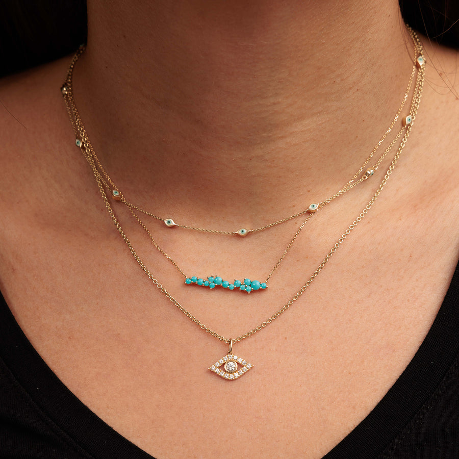 Gold & Diamond Bezel Eye Charm - Sydney Evan Fine Jewelry