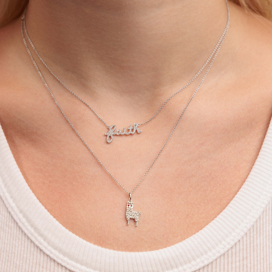 Gold & Diamond Faith Necklace - Sydney Evan Fine Jewelry