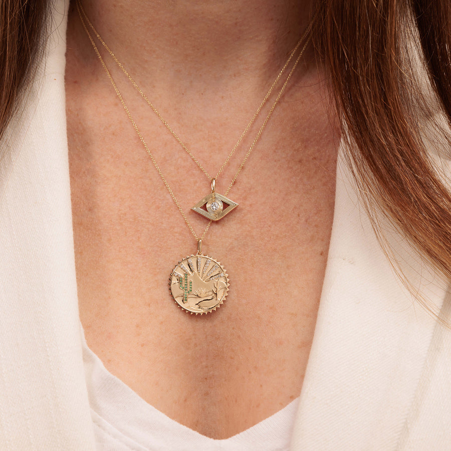 Gold & Diamond Desert Coin Charm - Sydney Evan Fine Jewelry