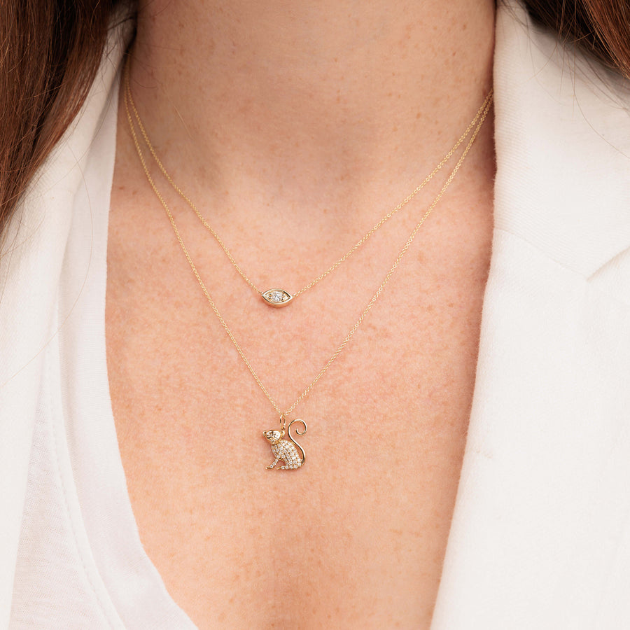 Gold & Diamond Monkey Charm - Sydney Evan Fine Jewelry