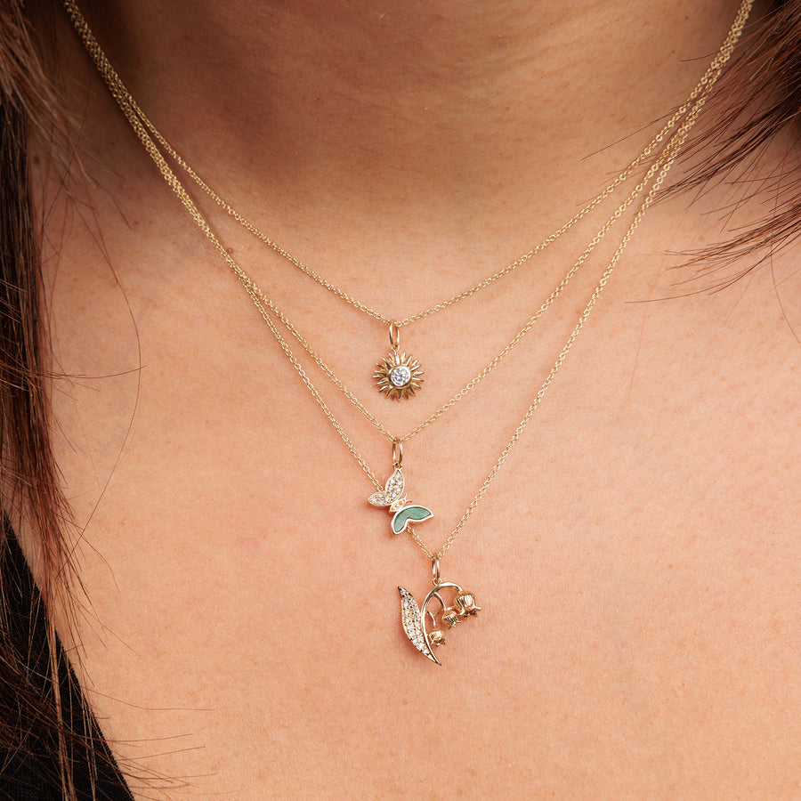 Gold & Diamond Tiny Butterfly Charm - Sydney Evan Fine Jewelry