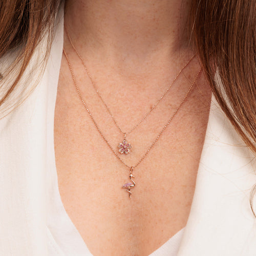 Rose Gold & Diamond Sakura Charm
