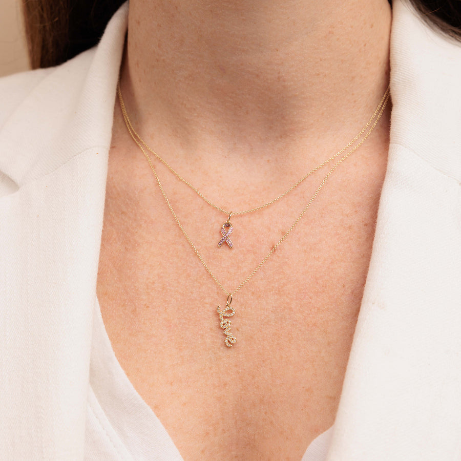 Gold & Diamond Love Charm Necklace - Sydney Evan Fine Jewelry