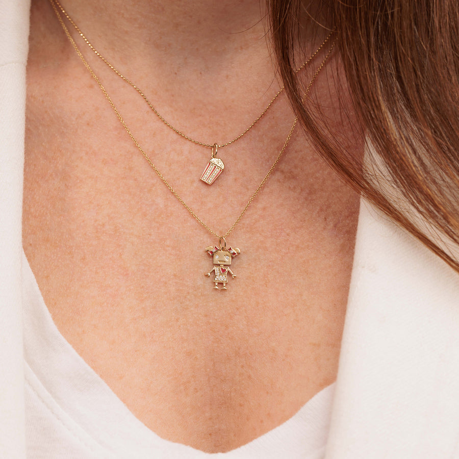 Gold & Diamond Popcorn Charm - Sydney Evan Fine Jewelry