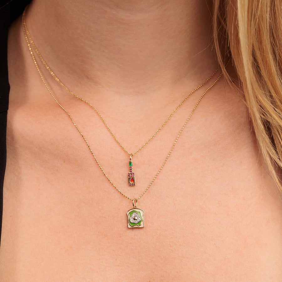 Gold & Ruby Hot Sauce Bottle Charm - Sydney Evan Fine Jewelry