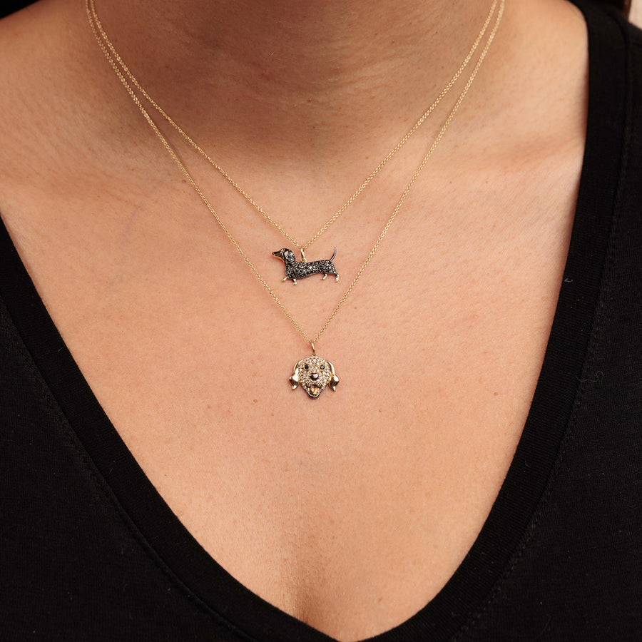 Gold & Diamond Dachshund Charm - Sydney Evan Fine Jewelry