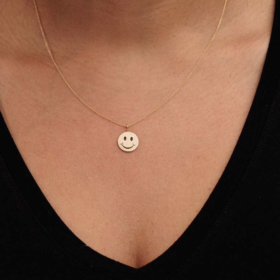 Pure Gold Small Happy Face Charm - Sydney Evan Fine Jewelry