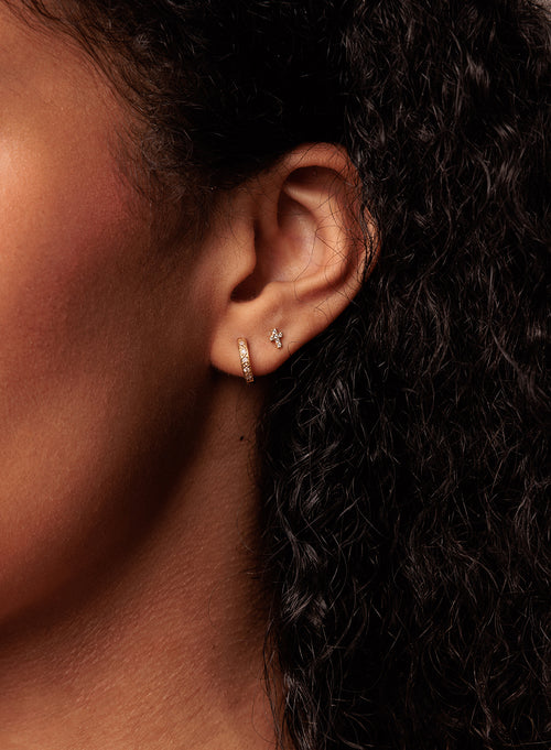 Gold & Diamond Small Huggie Hoops