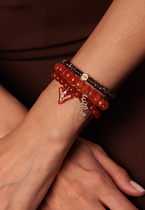 Gold & Diamond Initial Bead on Quartz