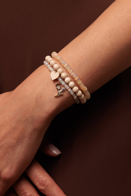 Gold & Diamond Rondelle on Ethiopian Opal