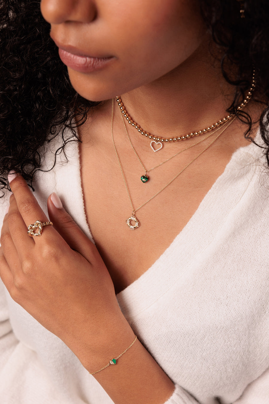 Gold & Diamond Heart Choker - Sydney Evan Fine Jewelry