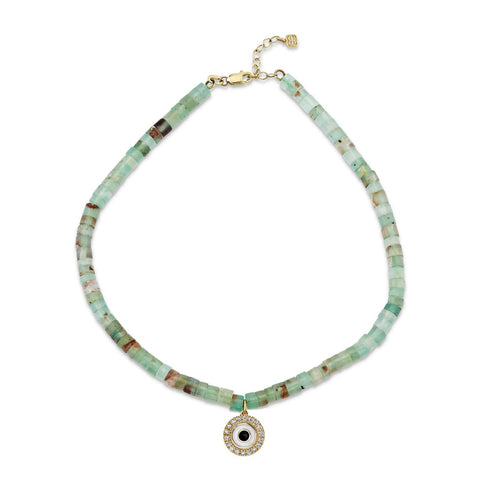 Gold & Diamond Eye Aquaprase Anklet