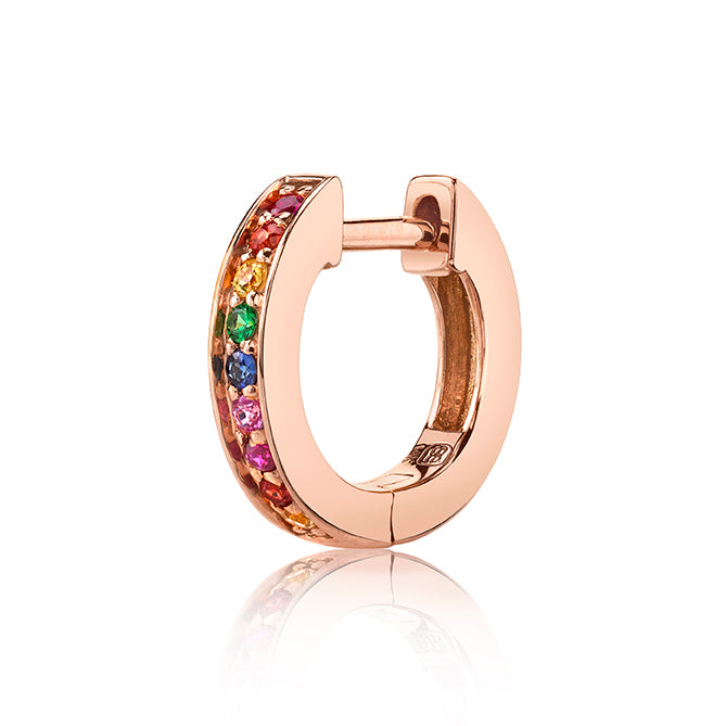Gold Rainbow Huggie Hoops - Sydney Evan Fine Jewelry