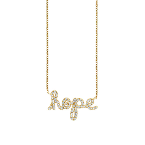 Gold & Pavé Diamond Hope Necklace