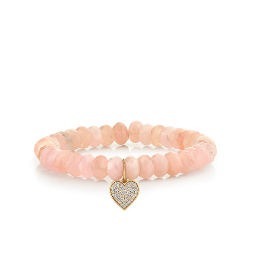 Gold & Diamond Heart on Morganite