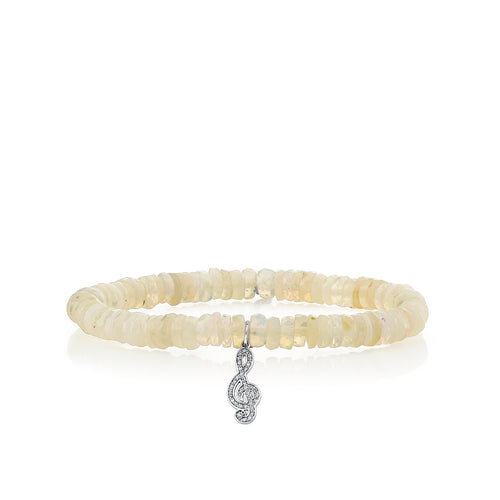 Kids Collection Gold & Diamond Treble Clef on Ethiopian Opal