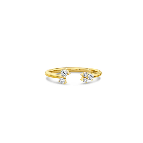 Gold & Diamond Cocktail Open Ring