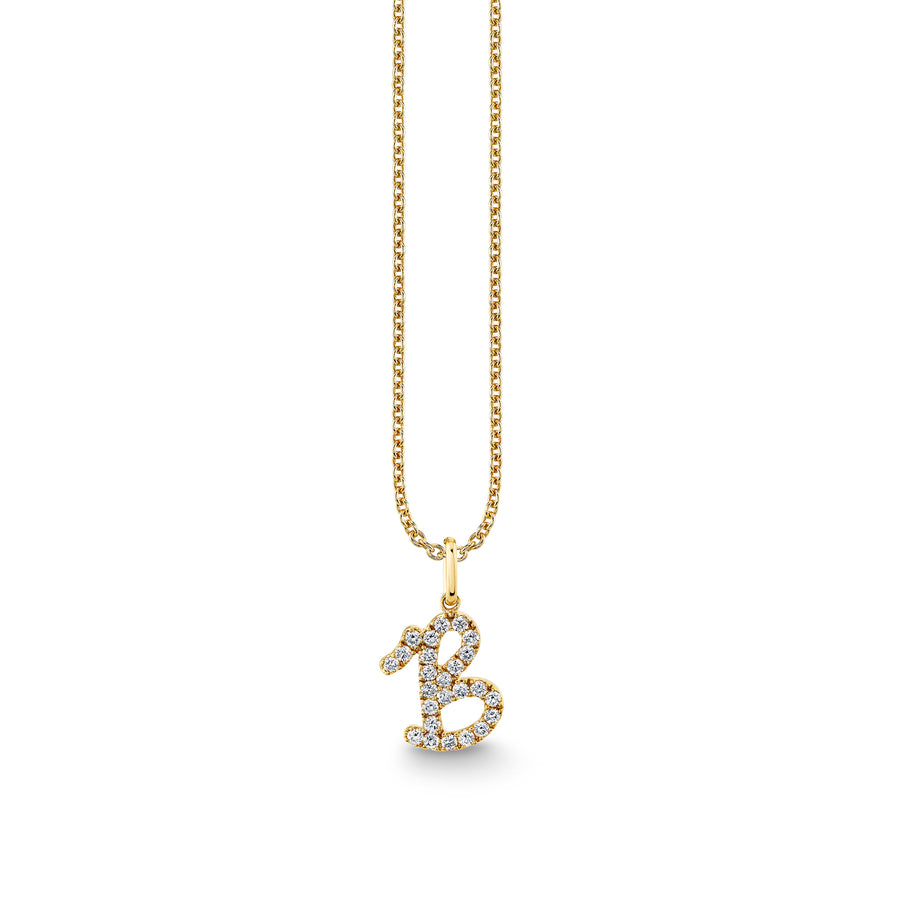 Gold & Diamond Large Initial Charm Necklace - Sydney Evan Fine Jewelry