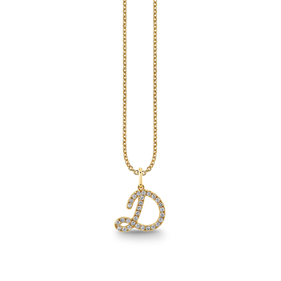 Gold & Diamond Large Initial Charm Necklace - Sydney Evan Fine Jewelry