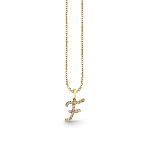 Gold & Diamond Large Initial Charm