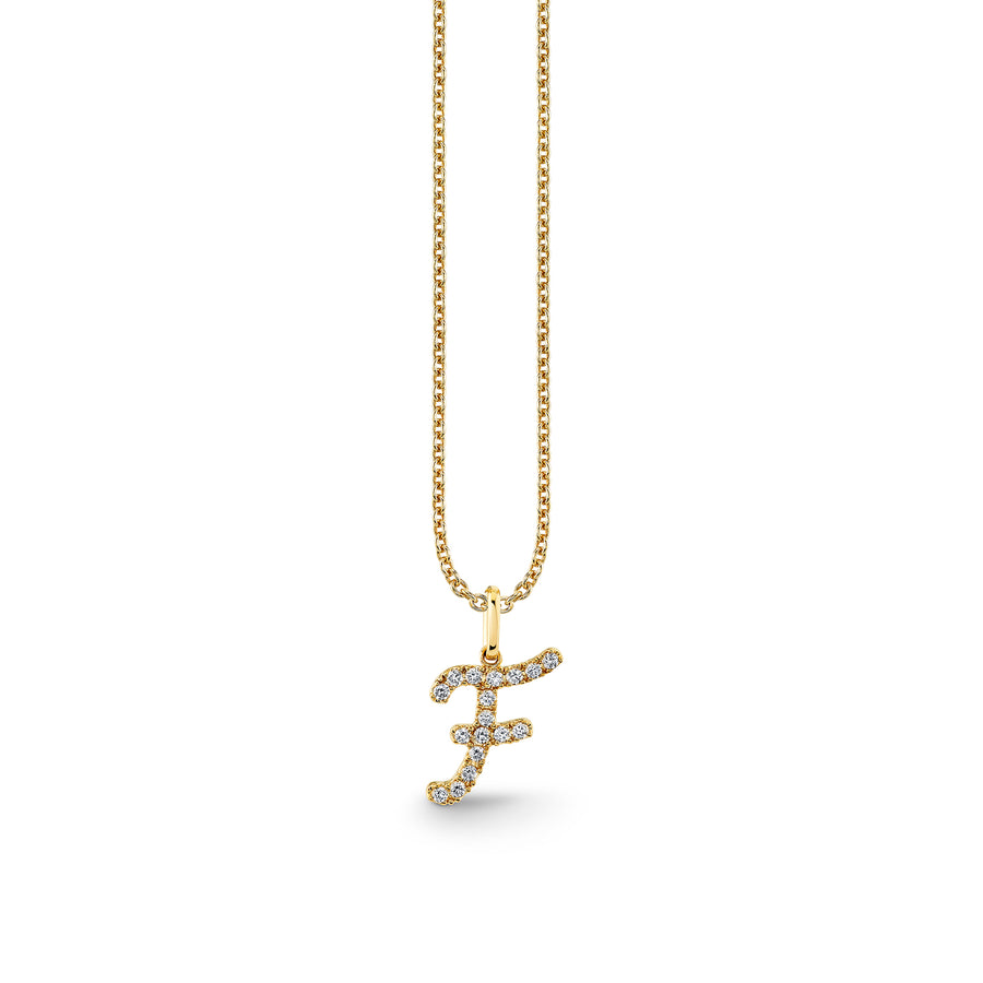 Gold & Diamond Large Initial Charm Necklace - Sydney Evan Fine Jewelry