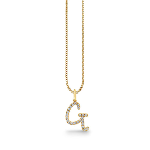 Gold & Diamond Large Initial Charm