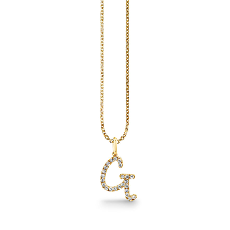 Gold & Diamond Large Initial Charm Necklace - Sydney Evan Fine Jewelry