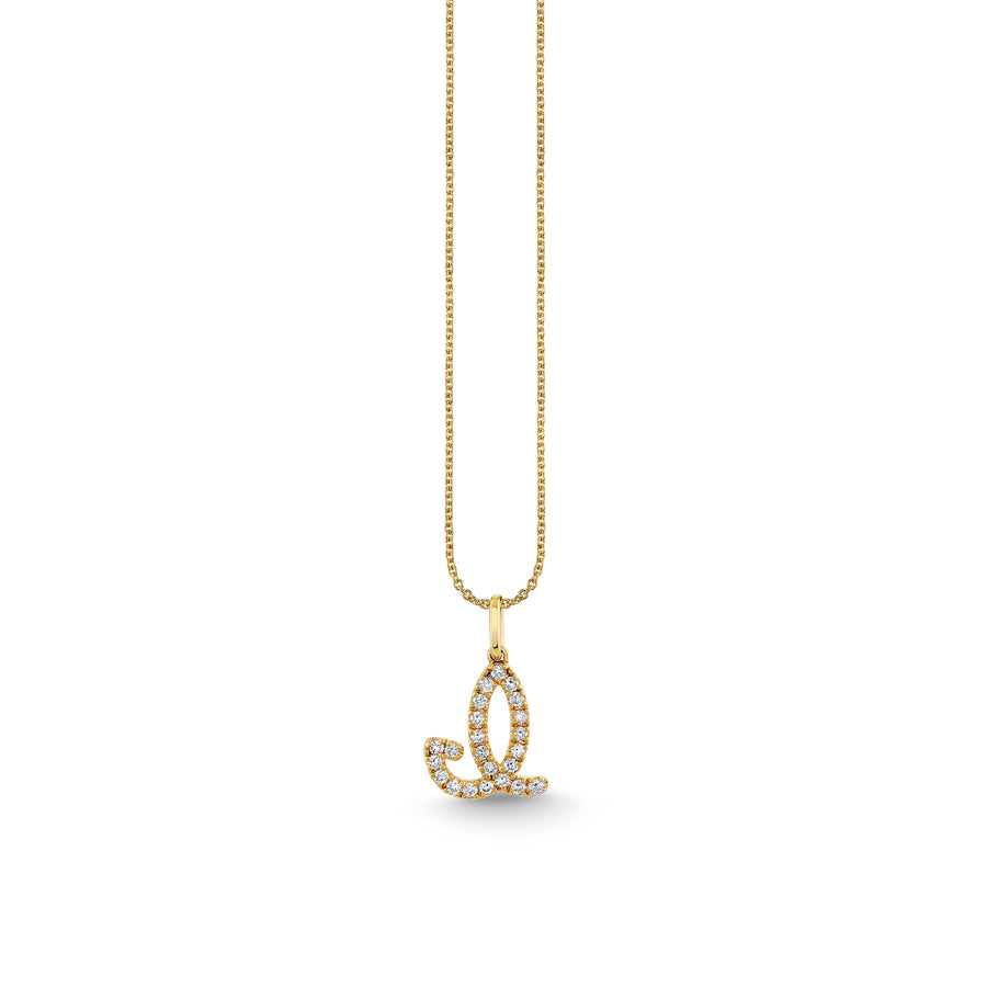 Gold & Diamond Large Initial Charm Necklace - Sydney Evan Fine Jewelry