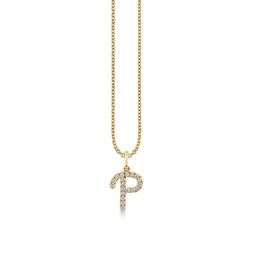 Gold & Diamond Large Initial Charm