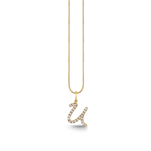 Gold & Diamond Large Initial Charm