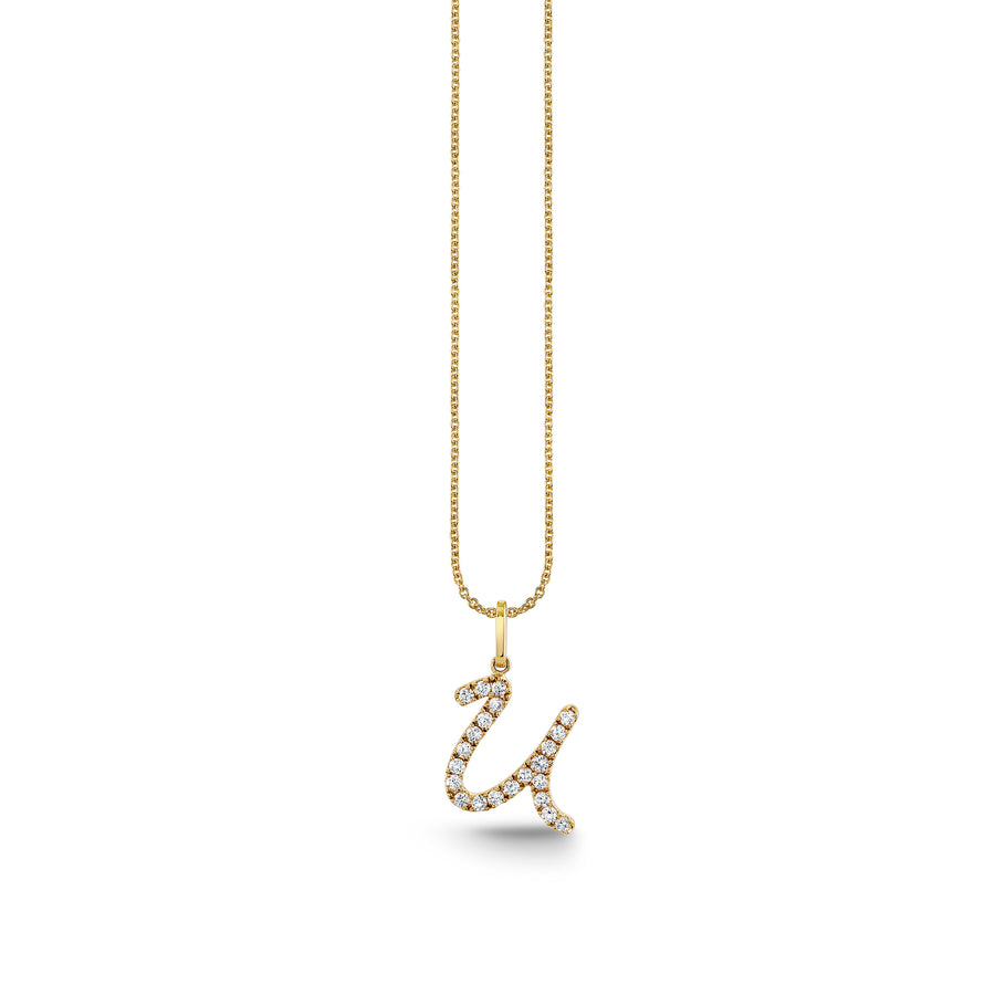 Gold & Diamond Large Initial Charm Necklace - Sydney Evan Fine Jewelry