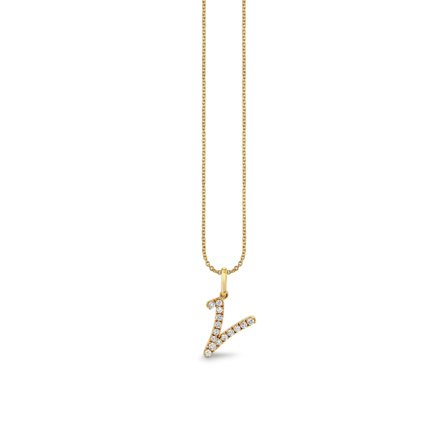 Gold & Diamond Large Initial Charm Necklace - Sydney Evan Fine Jewelry