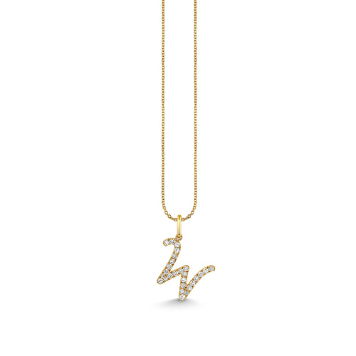 Gold & Diamond Large Initial Charm