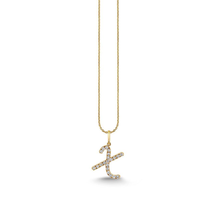 Gold & Diamond Large Initial Charm Necklace - Sydney Evan Fine Jewelry