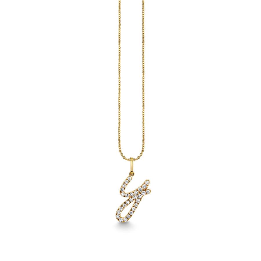 Gold & Diamond Large Initial Charm Necklace - Sydney Evan Fine Jewelry