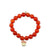Gold, Diamond & Enamel Flower Crown Happy Face on Carnelian