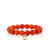 Gold, Diamond & Enamel Flower Crown Happy Face on Carnelian
