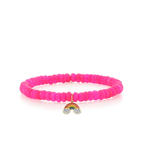 Kids Collection Gold & Diamond Small Rainbow on Ethiopian Opal