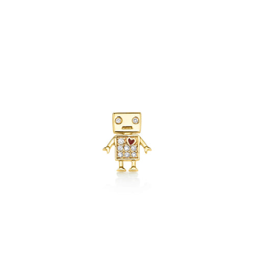 Gold & Diamond Robot Stud