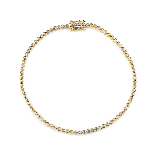 Gold & Diamond Round Bezel Eternity Bracelet