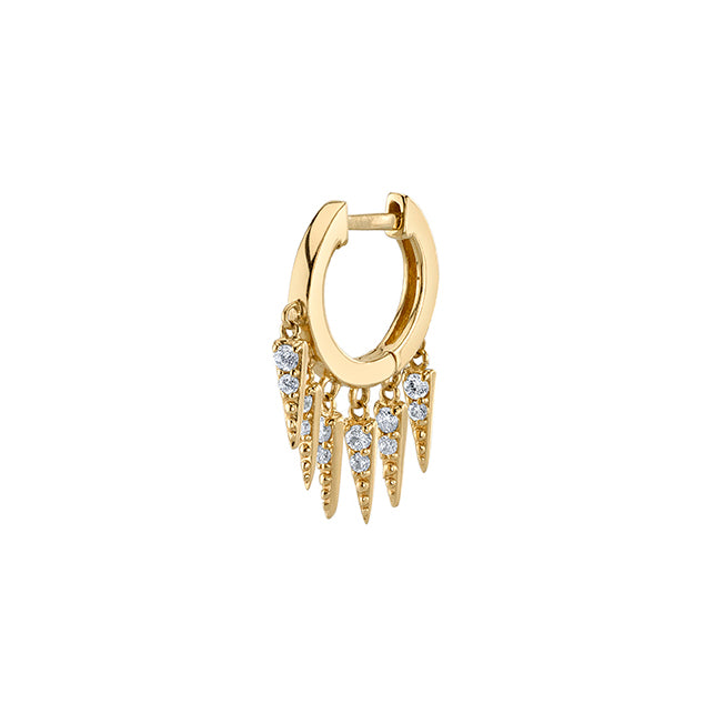 Gold & Diamond Medium Fringe Huggie Hoops - Sydney Evan Fine Jewelry