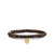 Gold & Diamond Small Monstera Leaf on Dark Brown Heishi