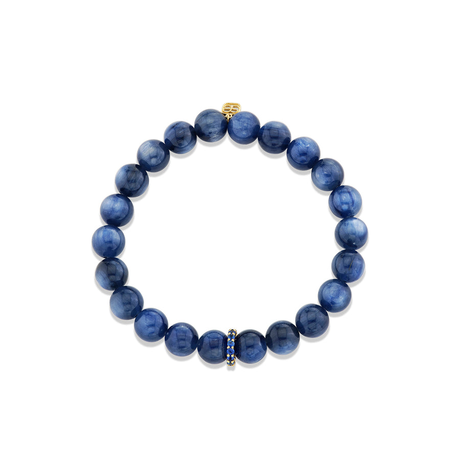 Gold & Sapphire Rondelle on Kyanite - Sydney Evan Fine Jewelry