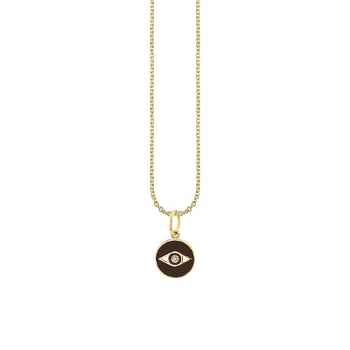 Gold & Enamel Tiny Eye Medallion Charm