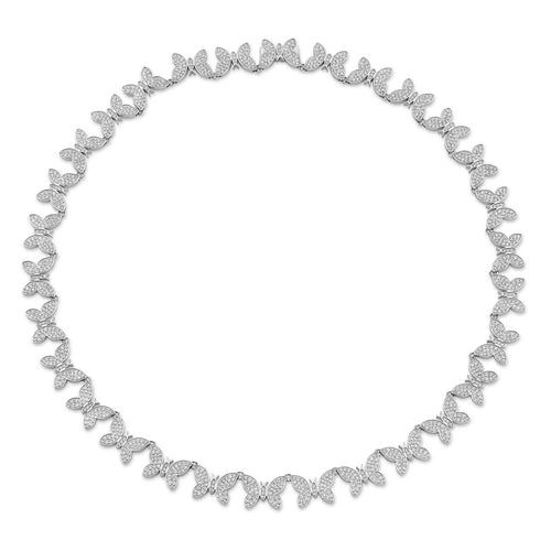 Gold & Diamond Butterfly Eternity Necklace