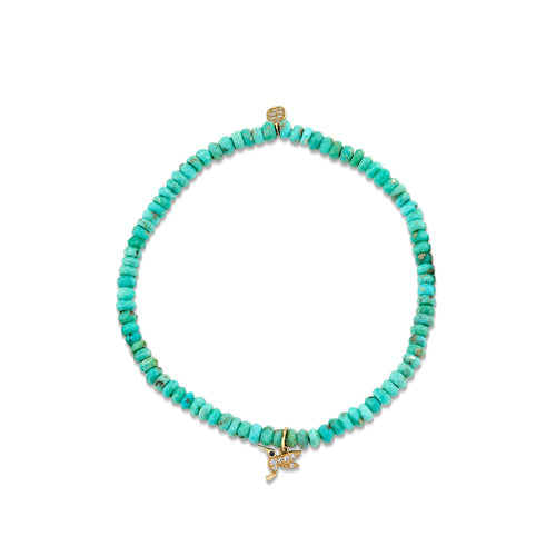 Gold, Diamond & Sapphire Tiny Hummingbird on Turquoise