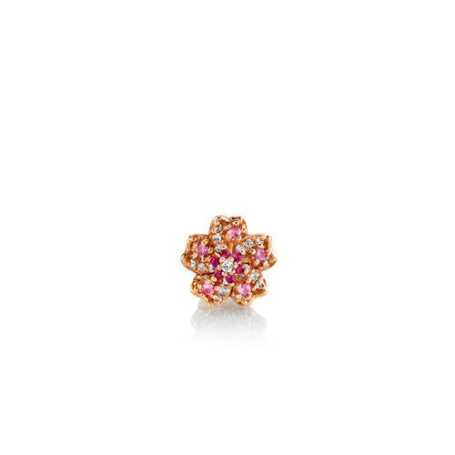 Rose Gold & Diamond Sakura Stud