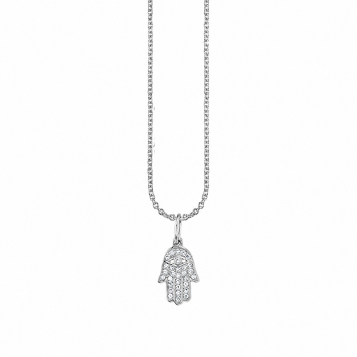 Gold & Diamond Small Pave Hamsa Charm